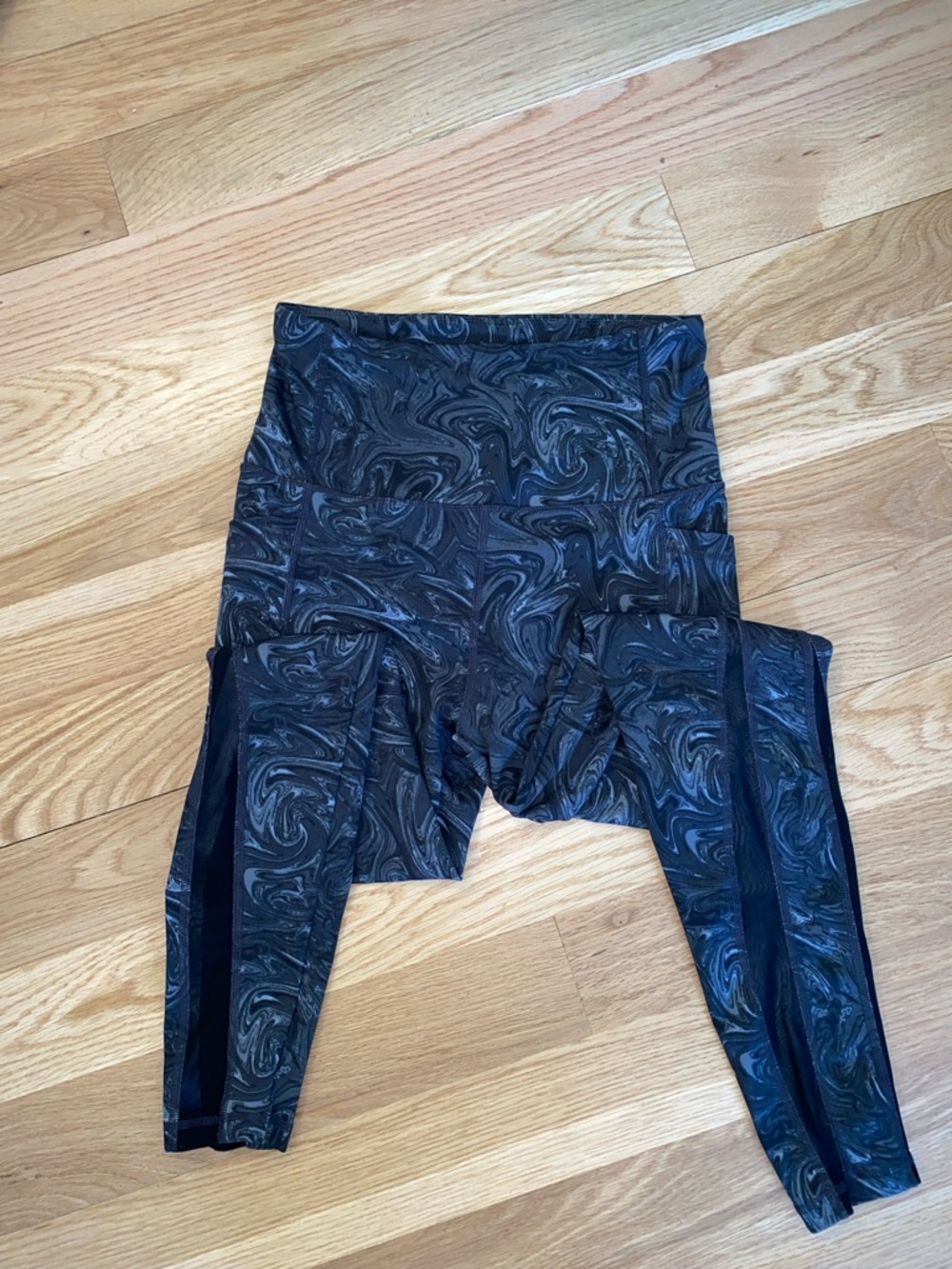 BSP Black Marble Leggings with Pockets M